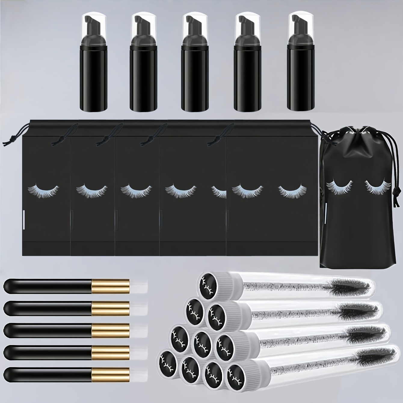 Travel Luggage Set - 20Pcs Lash Care Kit - 5