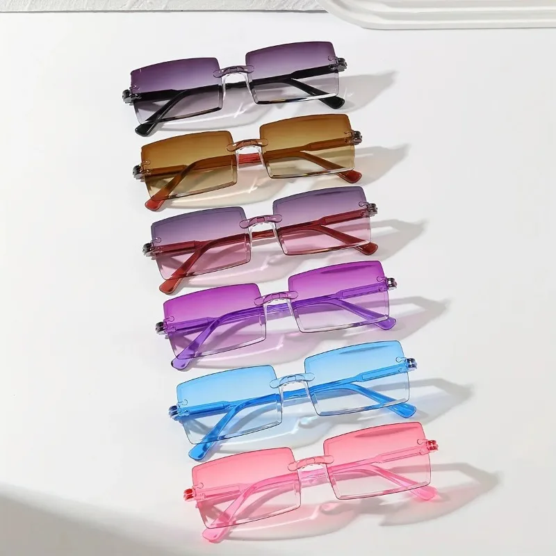 6PCS Rectangle Fashion Sunglas - Sunglasses Uv400 ulasan dan harga