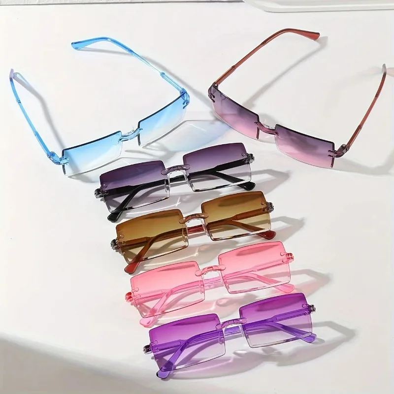 6PCS Rectangle Fashion Sunglas - Sunglasses Uv400 ulasan dan harga