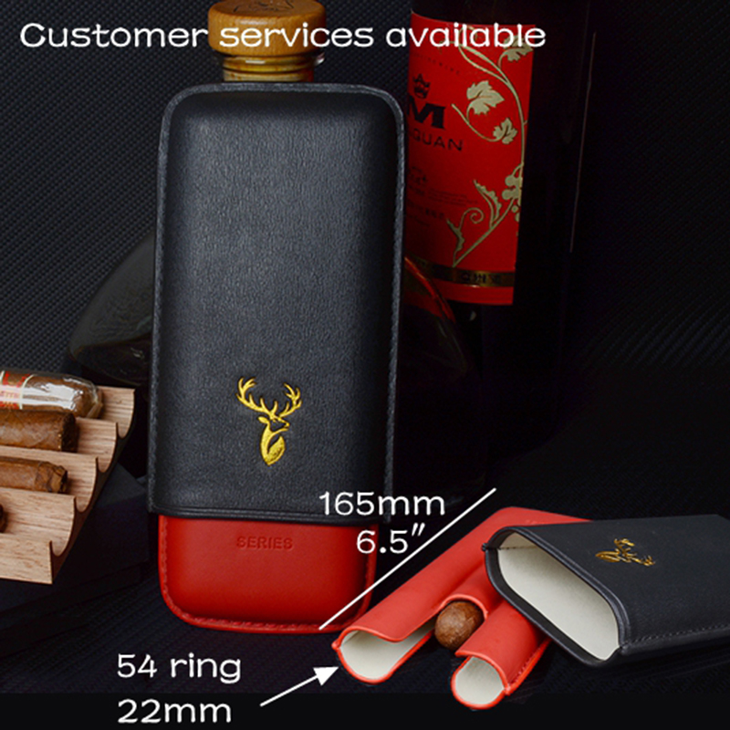 54 Ring Leather Cigar Case Bla - Premium Cigar Case ulasan dan harga