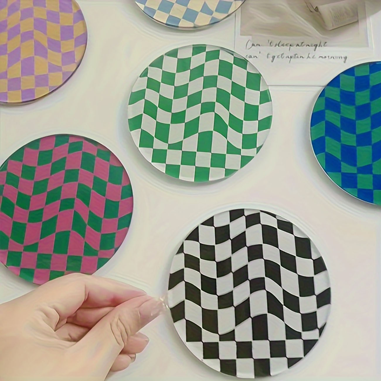 6 Pieces - Wooden Coasters, An - Marble Coaster Set ulasan dan harga