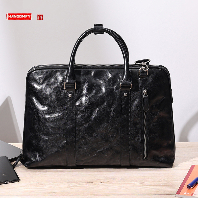 2025 New Genuine Leather Men's - Leather Briefcase ulasan dan harga