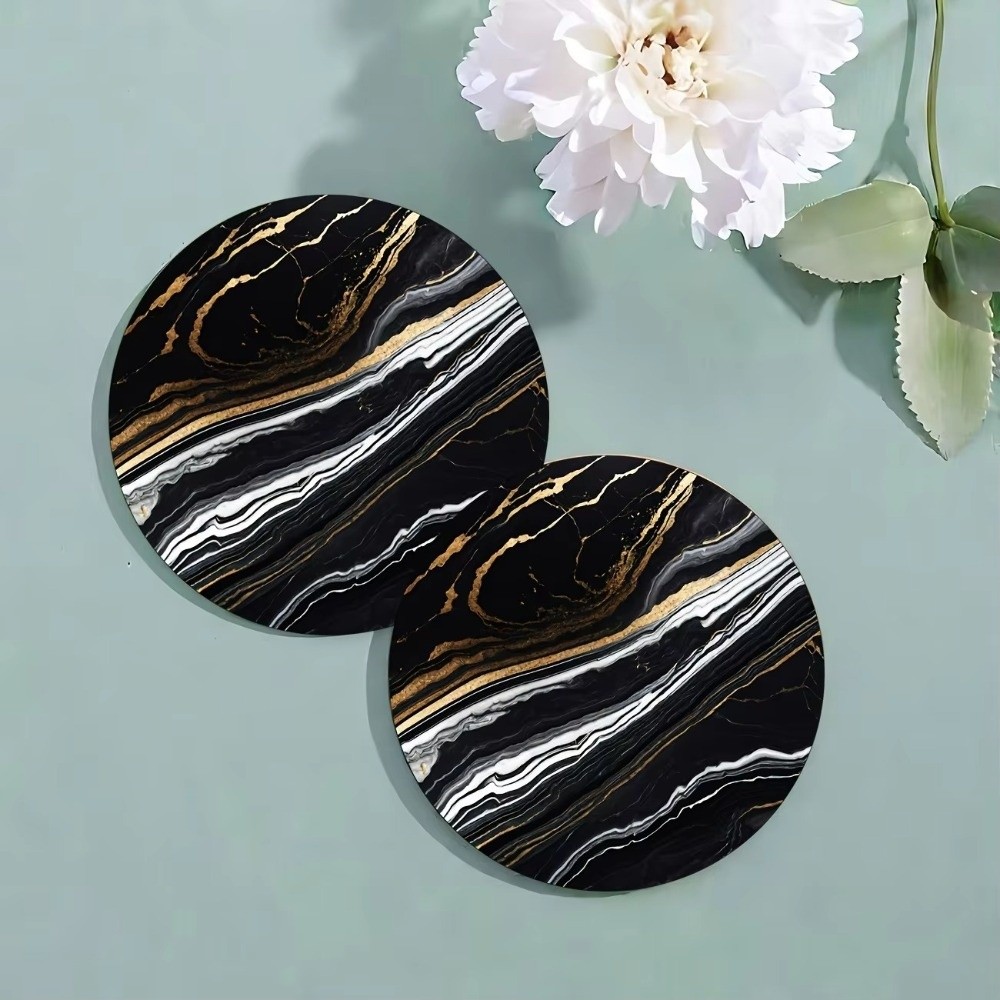 6pcs 4 Inch Drink Coasters Set - Marble Coaster Set ulasan dan harga