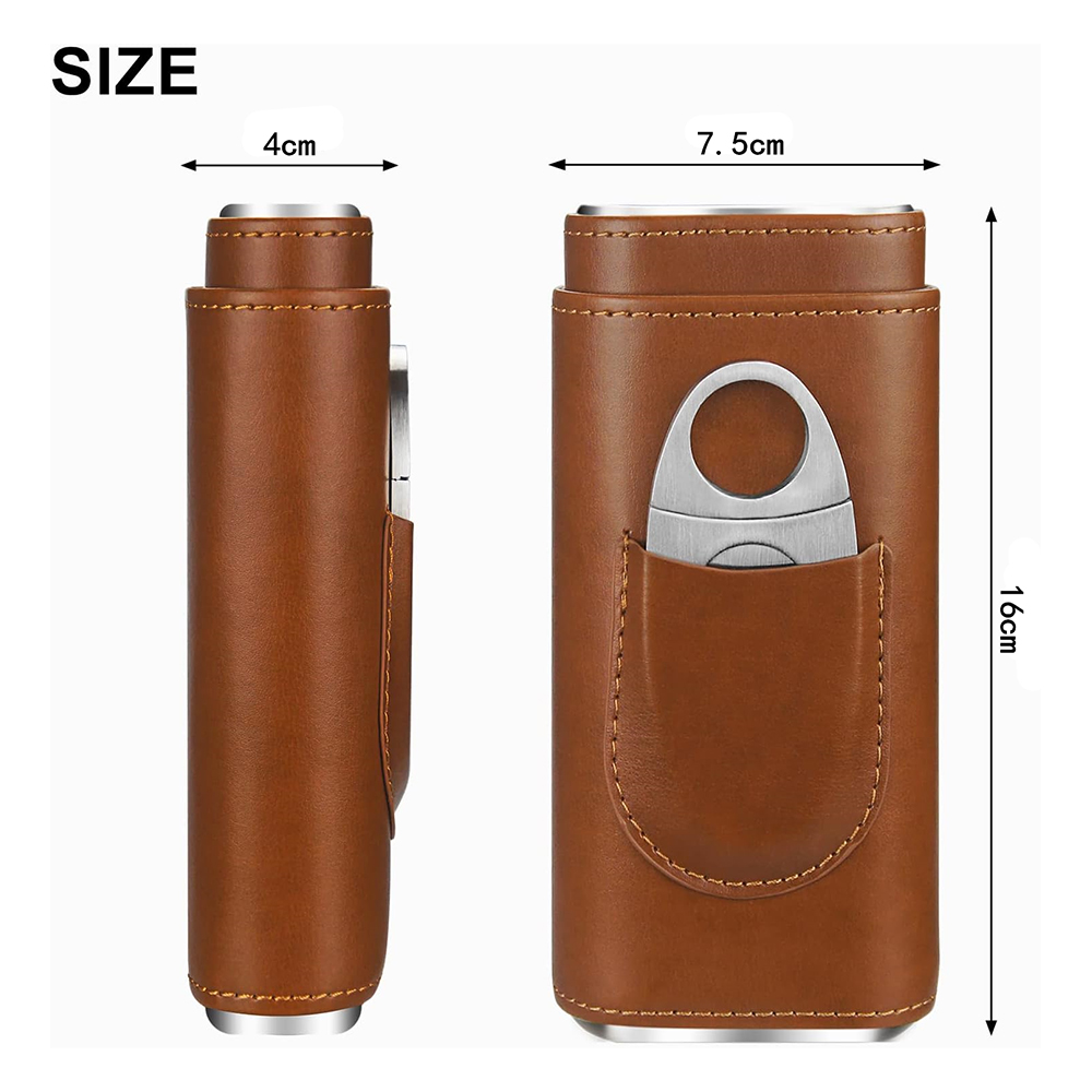 LMETJMA 3-Finger Leather Cigar - Premium Cigar Case ulasan dan harga
