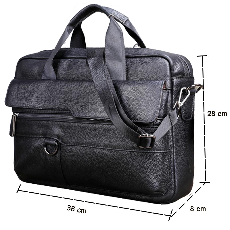 Large Men's Genuine Leather Ha - Leather Briefcase ulasan dan harga