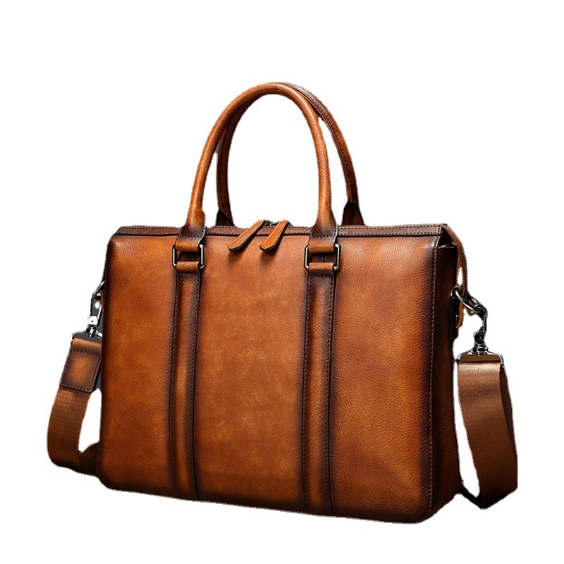 YETTIES Business Top Grain Lea - Leather Briefcase ulasan dan harga
