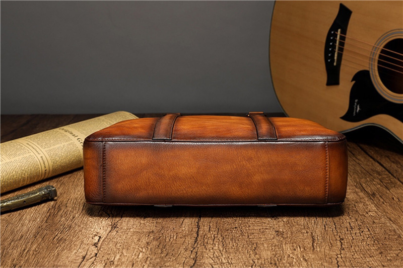 YETTIES Business Top Grain Lea - Leather Briefcase ulasan dan harga