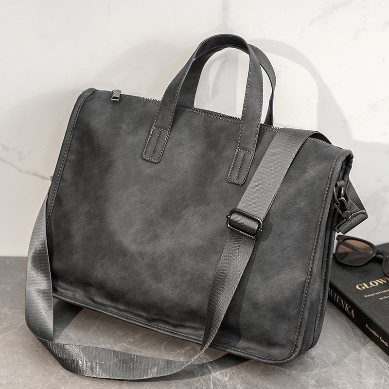 Casual Business Men's Handbag  - Leather Briefcase ulasan dan harga