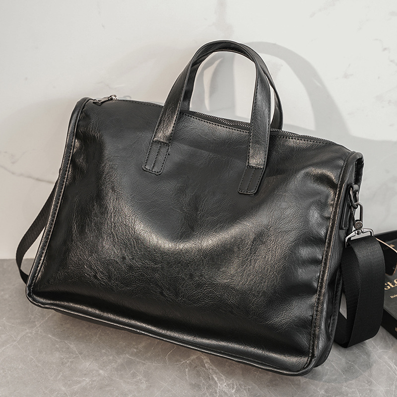 Casual Business Men's Handbag  - Leather Briefcase ulasan dan harga
