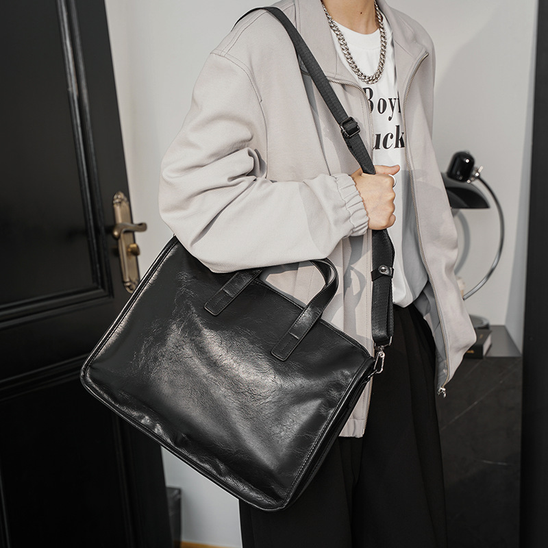 Casual Business Men's Handbag  - Leather Briefcase ulasan dan harga