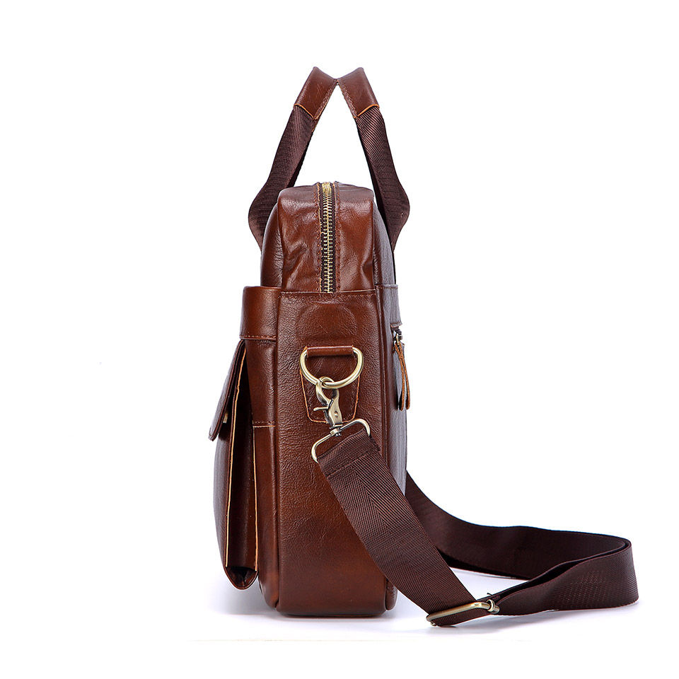 Men Genuine Leather Handbag Fa - Leather Briefcase ulasan dan harga