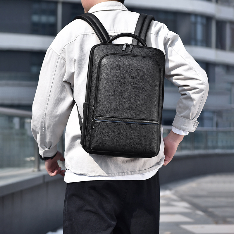 PU Leather Men's Backpack USB  - Leather Briefcase ulasan dan harga