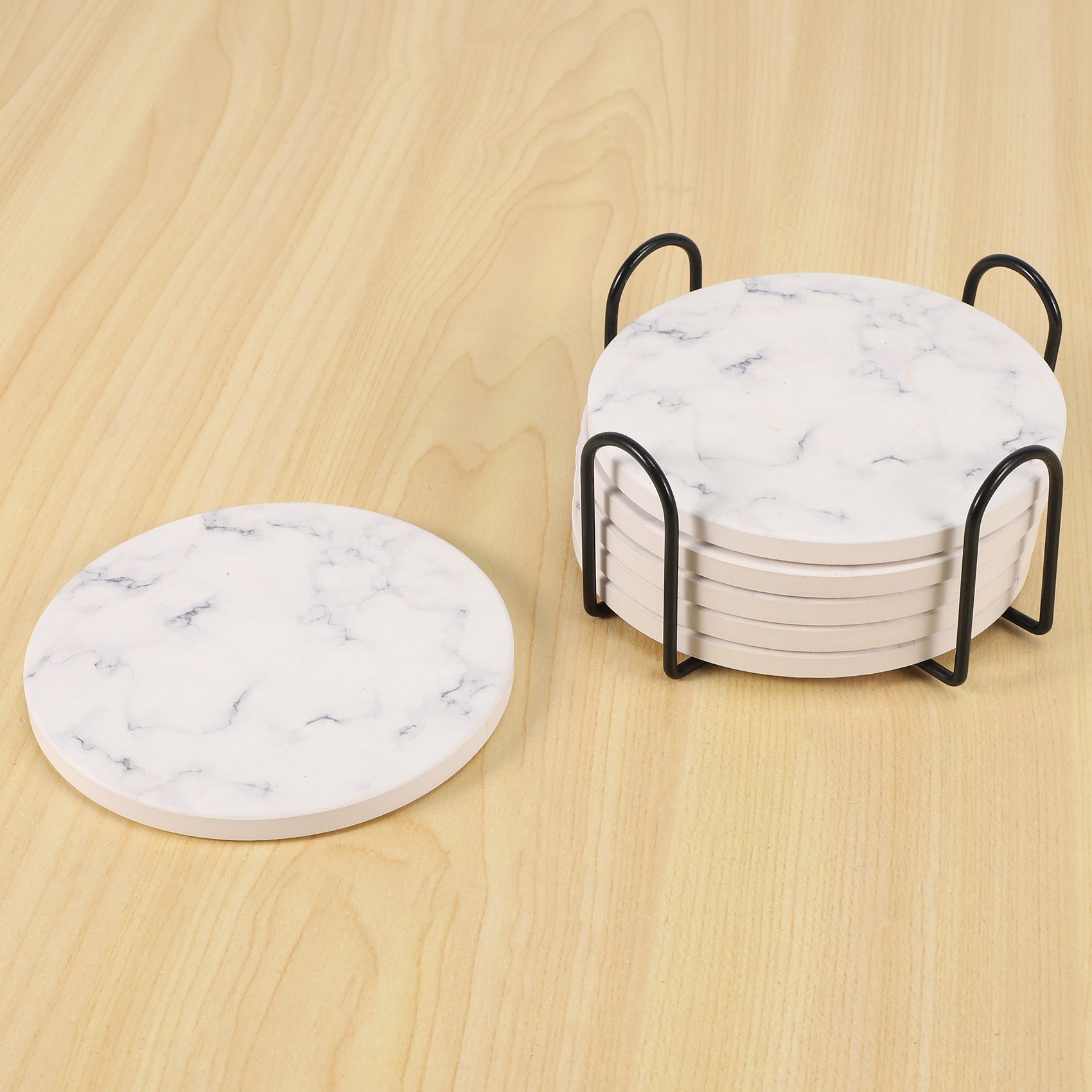 ABAH-Absorbent Coasters For Dr - Marble Coaster Set ulasan dan harga