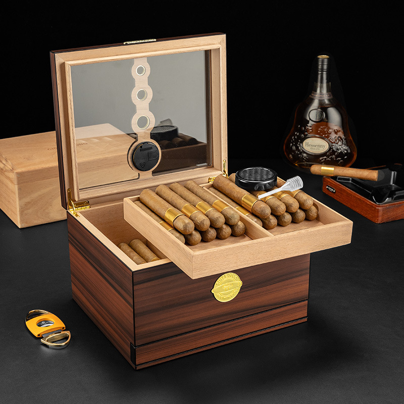 Luxury Wooden Cigar Humidor Bo - Luxury Gift Set ulasan dan harga