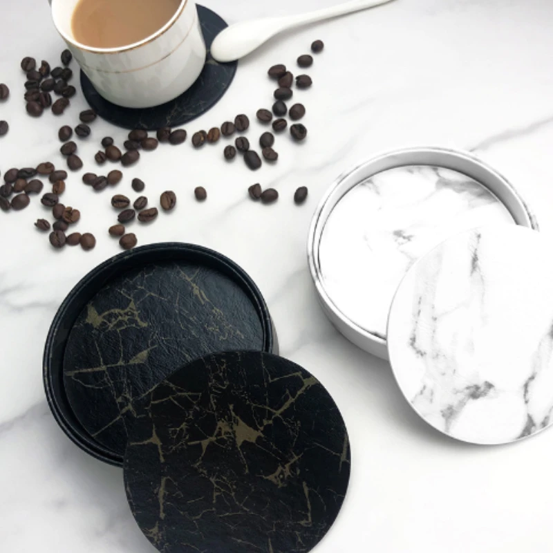 6pcsMarble Coaster Artificial  - Marble Coaster Set ulasan dan harga