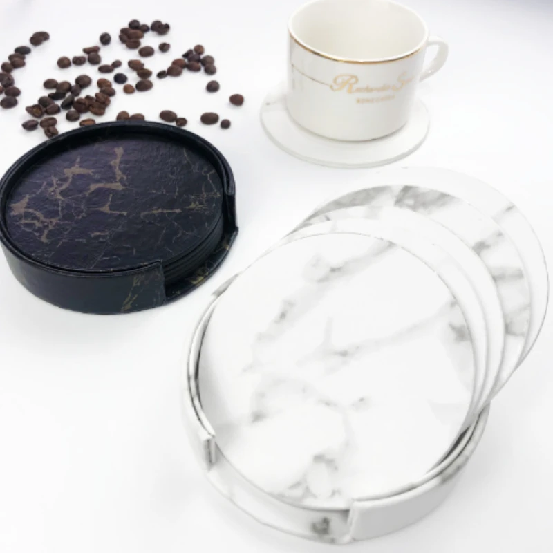 6pcsMarble Coaster Artificial  - Marble Coaster Set ulasan dan harga