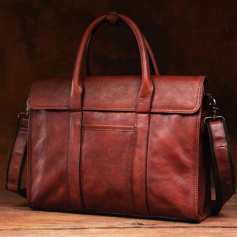 Vegetable tanned leather handb - Leather Briefcase ulasan dan harga