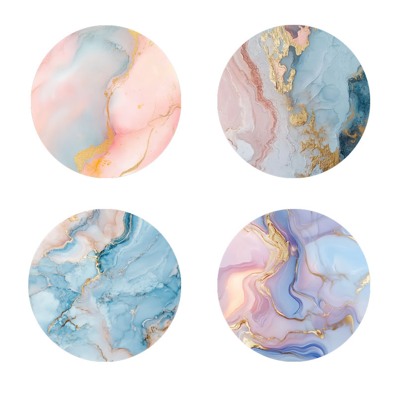 4 Pieces of Marble Pattern Pri - Marble Coaster Set ulasan dan harga