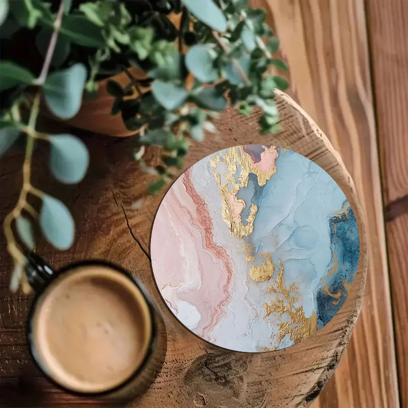4 Pieces of Marble Pattern Pri - Marble Coaster Set ulasan dan harga