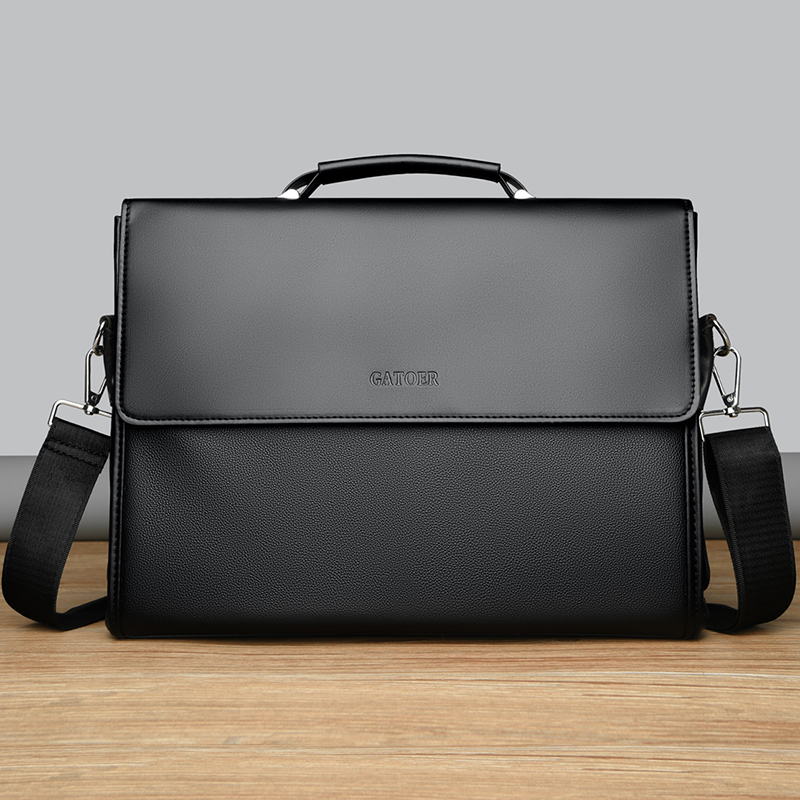 Men's Business Casual Handbag  - Leather Briefcase ulasan dan harga