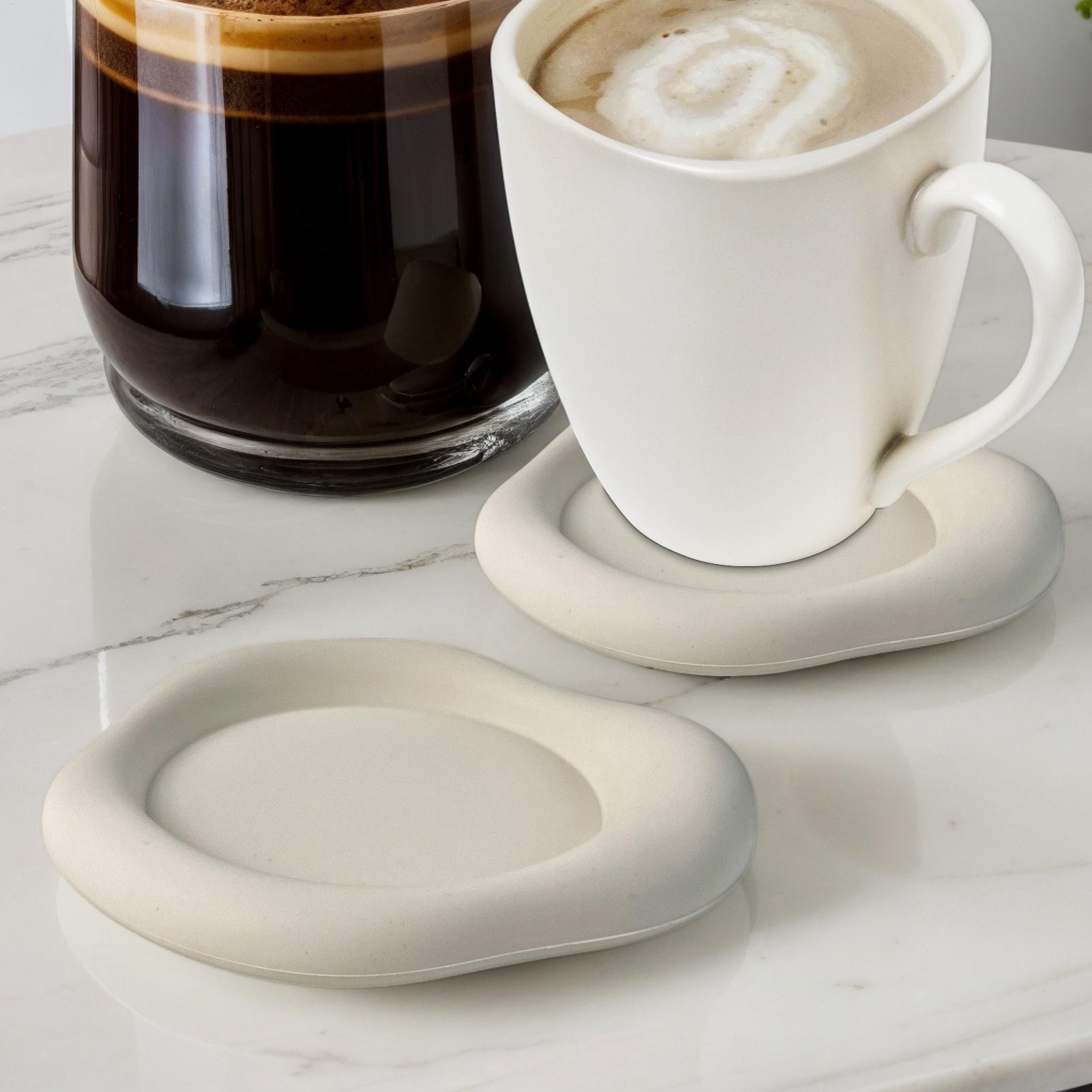 Silicone Non-Slip Cloud Shape  - Marble Coaster Set ulasan dan harga