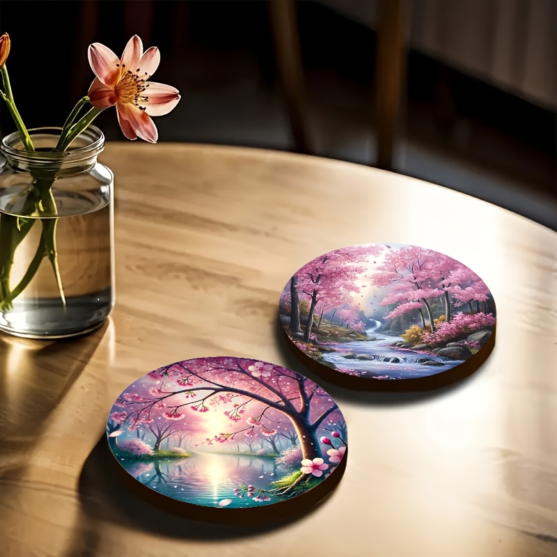 4/6pcs Wooden Coasters Featuri - Marble Coaster Set ulasan dan harga