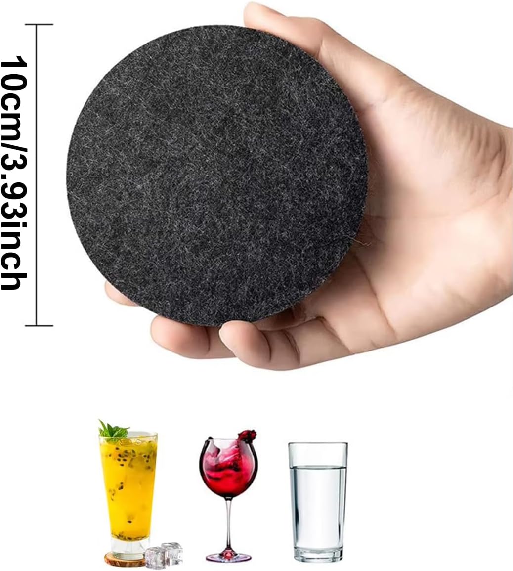 10pcs Round Felt Coaster Dinin - Marble Coaster Set ulasan dan harga