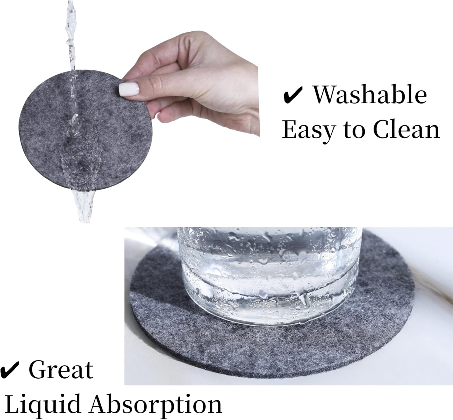 10pcs Round Felt Coaster Dinin - Marble Coaster Set ulasan dan harga