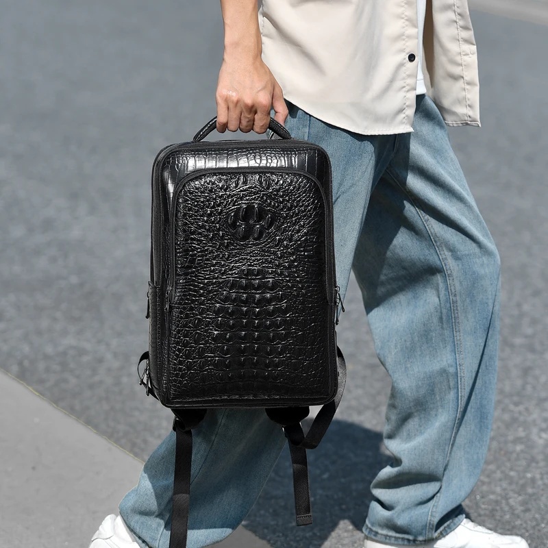 New Men's Crocodile Patterned  - Leather Briefcase ulasan dan harga