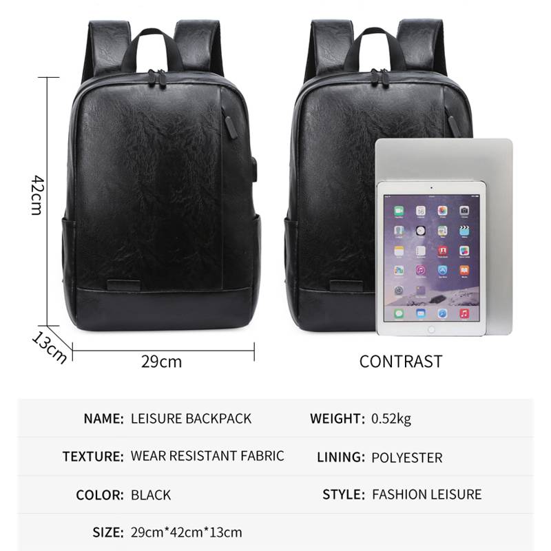 Men Fashionable Backpack PU Le - Leather Briefcase ulasan dan harga