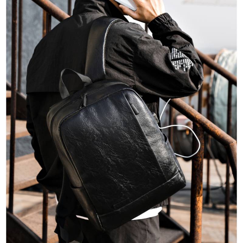 Men Fashionable Backpack PU Le - Leather Briefcase ulasan dan harga