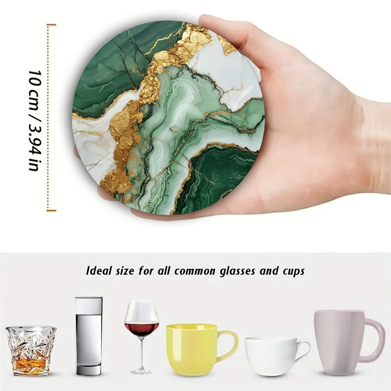 4 Pieces of Marble Pattern Pri - Marble Coaster Set ulasan dan harga