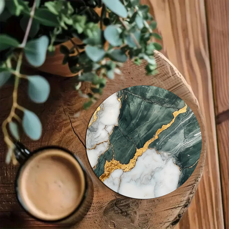 4 Pieces of Marble Pattern Pri - Marble Coaster Set ulasan dan harga