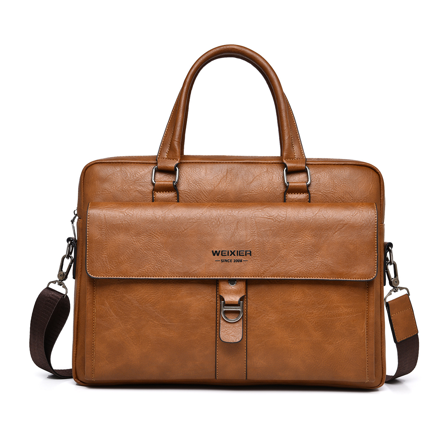 Vintage Dark Brown PU Leather  - Leather Briefcase ulasan dan harga