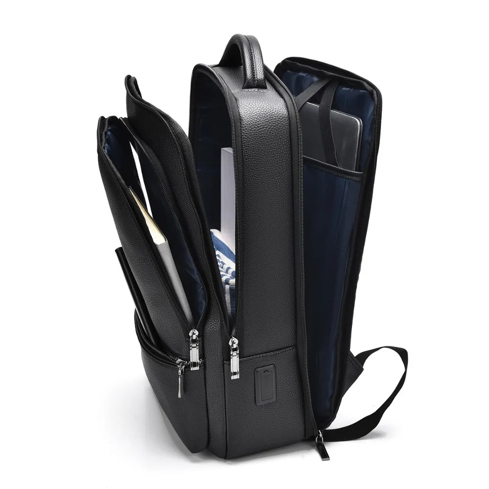 PU Leather Men's Backpack USB  - Leather Briefcase ulasan dan harga