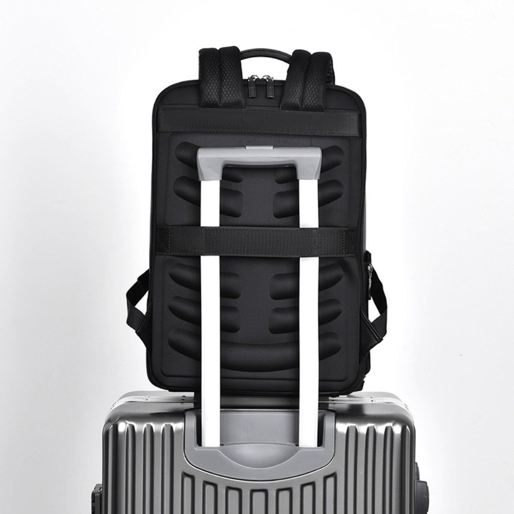 PU Leather Men's Backpack USB  - Leather Briefcase ulasan dan harga
