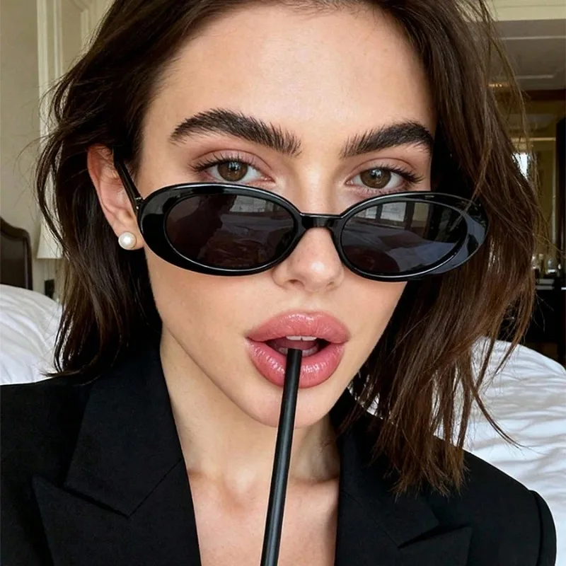Vintage Oval Sunglasses Women  - Sunglasses Uv400 ulasan dan harga