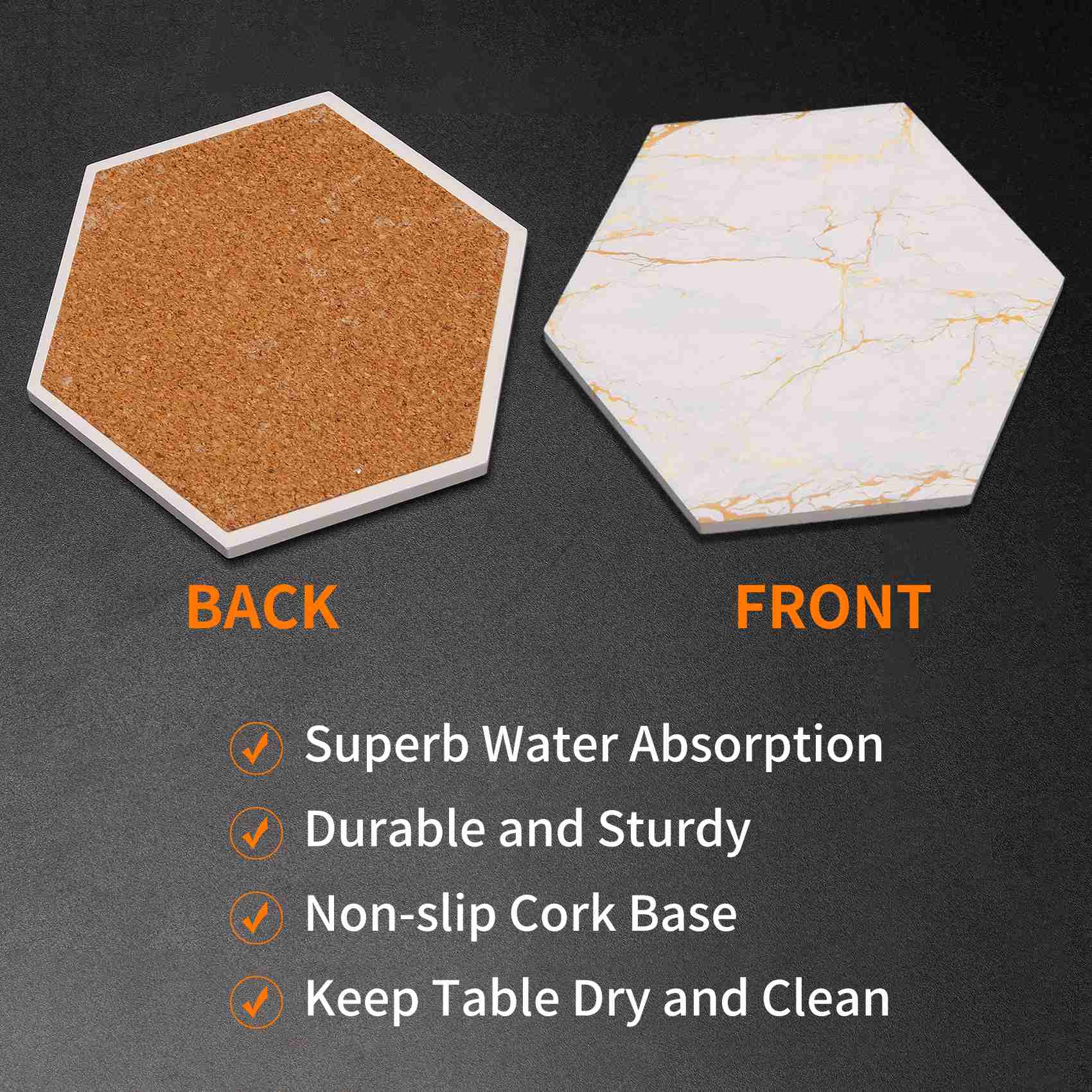 A69E8 PC Coasters For Drinks A - Marble Coaster Set ulasan dan harga